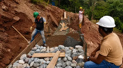 Instalación de colchones gavión